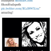 POP / BROADWAY STAR DEBBIE GIBSON TWEETING ABOUT MY PAINTING OF HER~ :-)